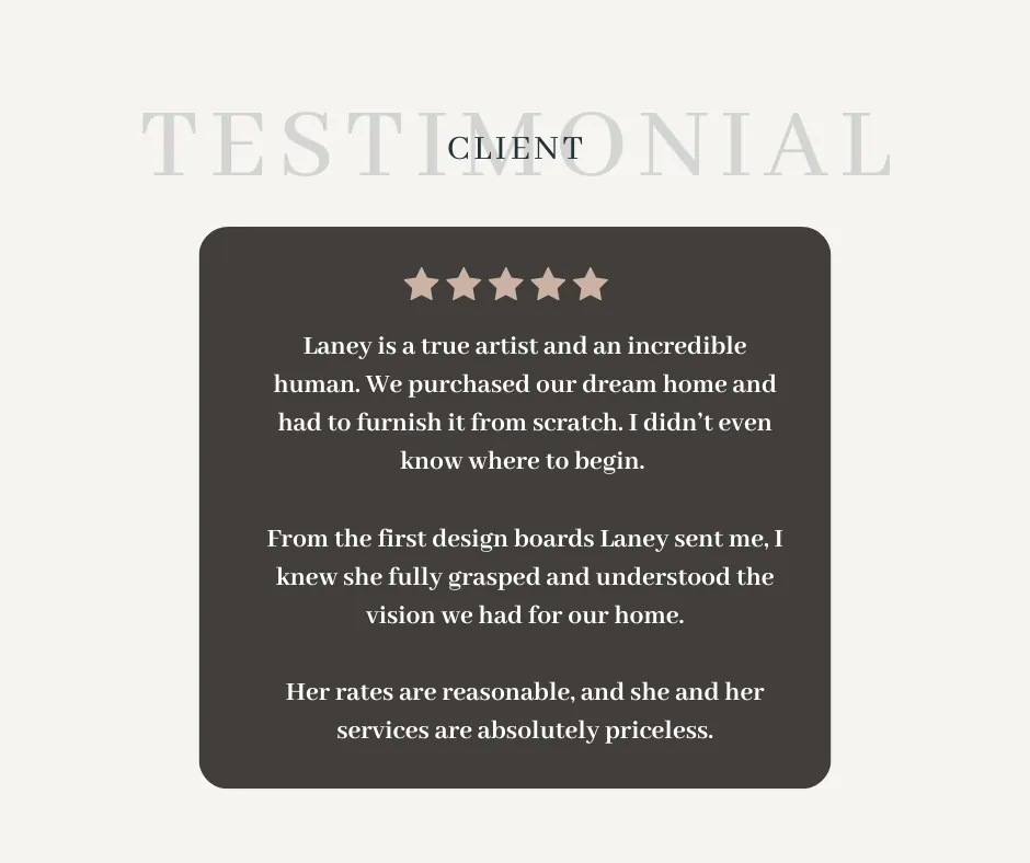 Client review for Dwelling Design furnishing and remodel consulting, rated five stars